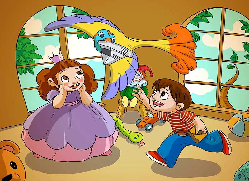 Childrens book illustration Jack and the PrincessChildrens book illustration Jack and the Princess